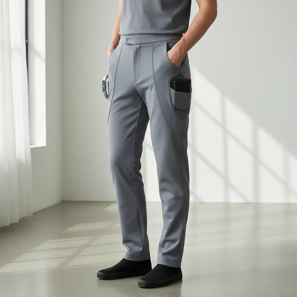 Grey Trousers with wearable loops